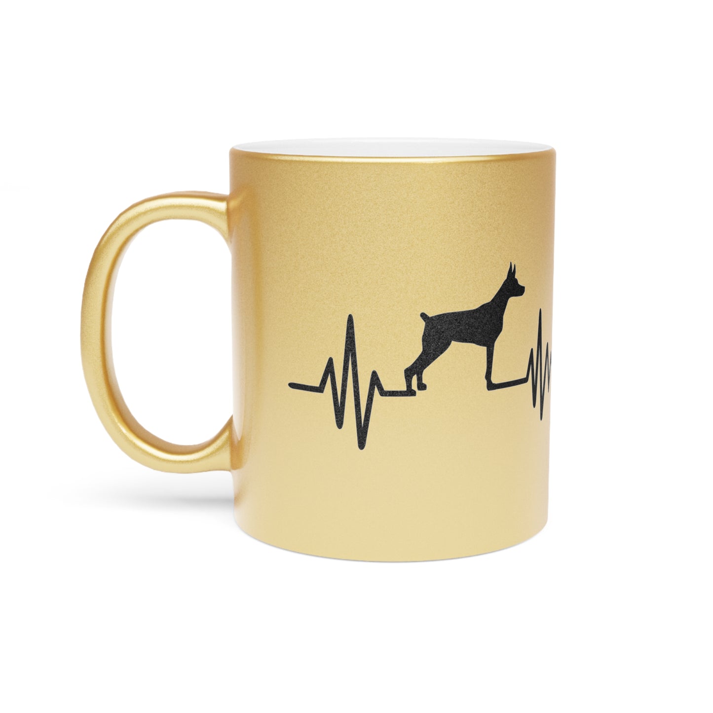 My Heart Beats For Dobermans Metallic Coffee Mug