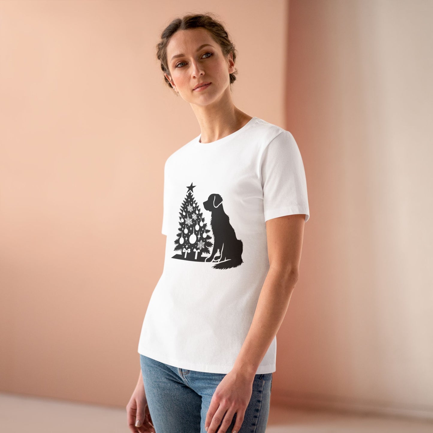 Golden Christmas Tree Women's Short Sleeve Crewneck Tee