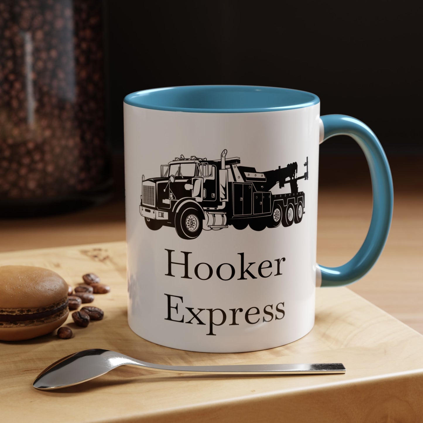 H**ker Express Heavy Tow Truck 2-Tone Coffee Mug