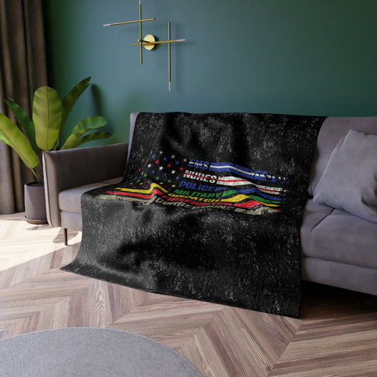 First Responder Crushed Velvet Blanket