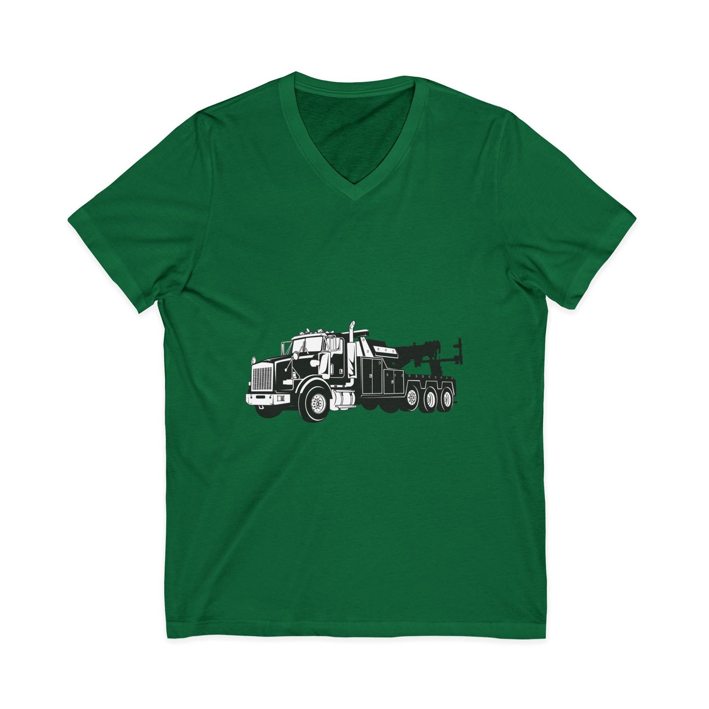 Heavy Tow Truck Unisex Short Sleeve V-Neck Tee