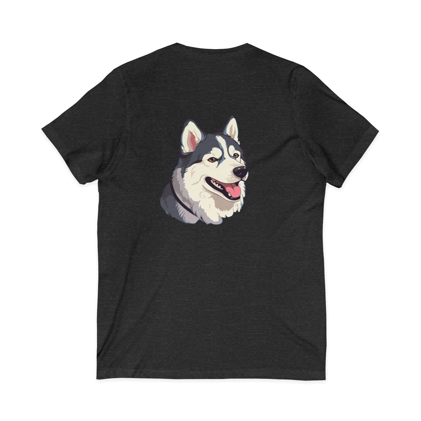 Malamute Head Unisex Short Sleeve V-Neck Tee