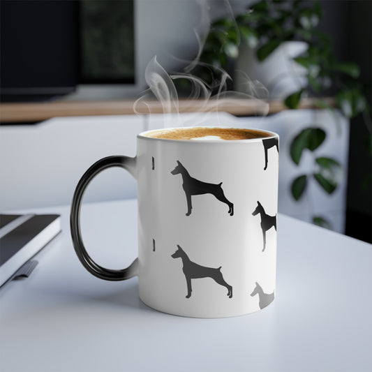 Doberman Silhouette Color Changing Mug