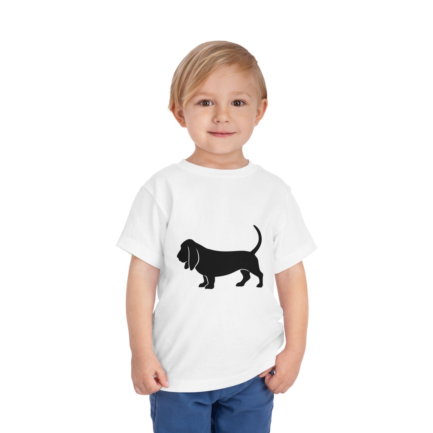 Basset Hound Silhouette Toddler Unisex Short Sleeve Crewneck Tee