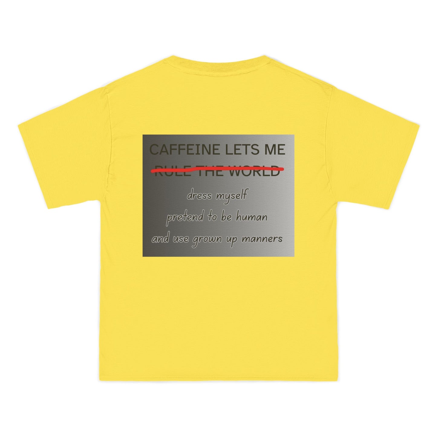 Caffeine Lets Me Men's Short-Sleeve Crewneck Tee