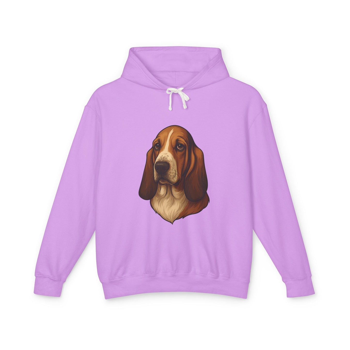Basset Hound Head Unisex Lightweight Hoodie