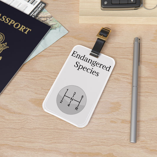 Endangered Species Leather Strap Luggage Tag