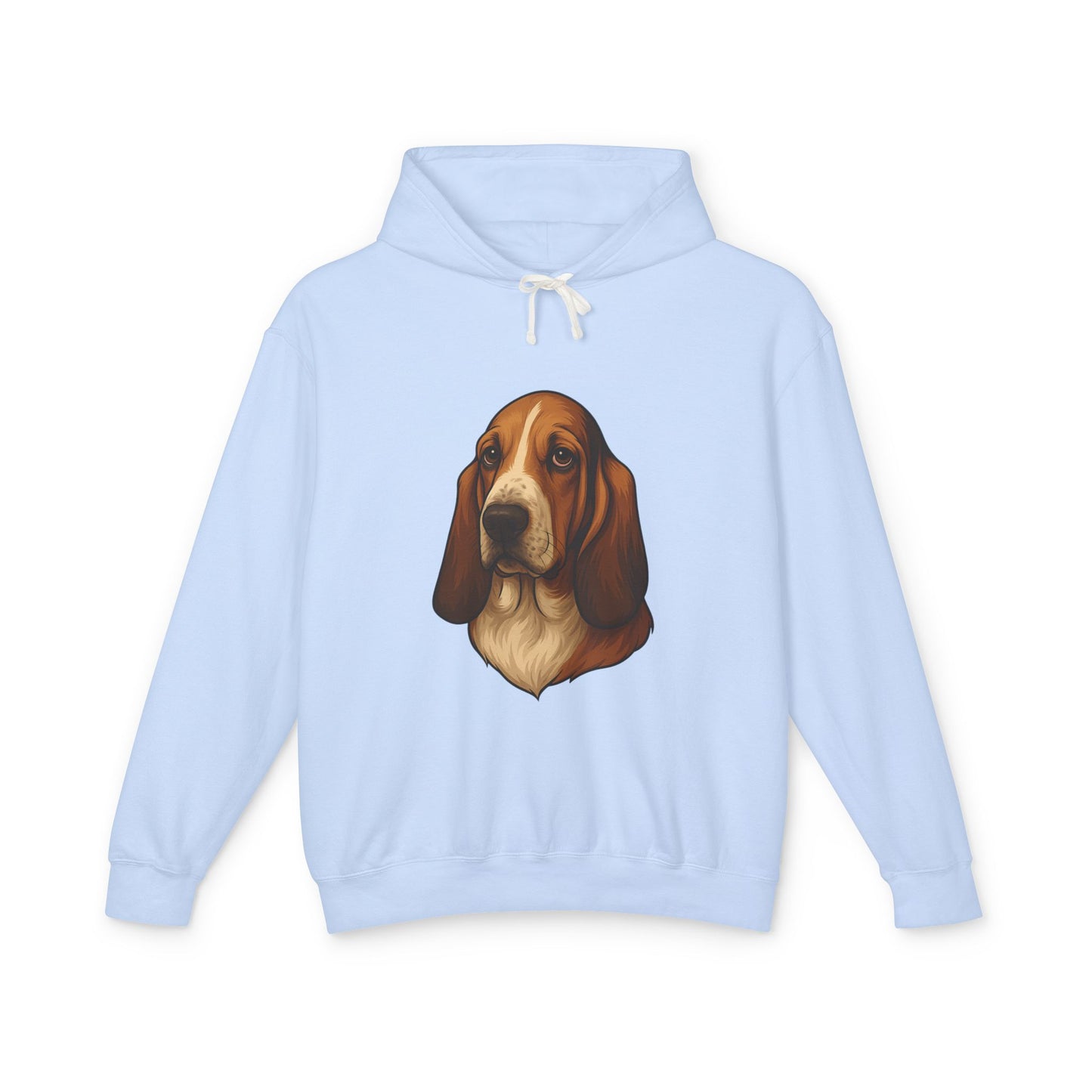 Basset Hound Head Unisex Lightweight Hoodie
