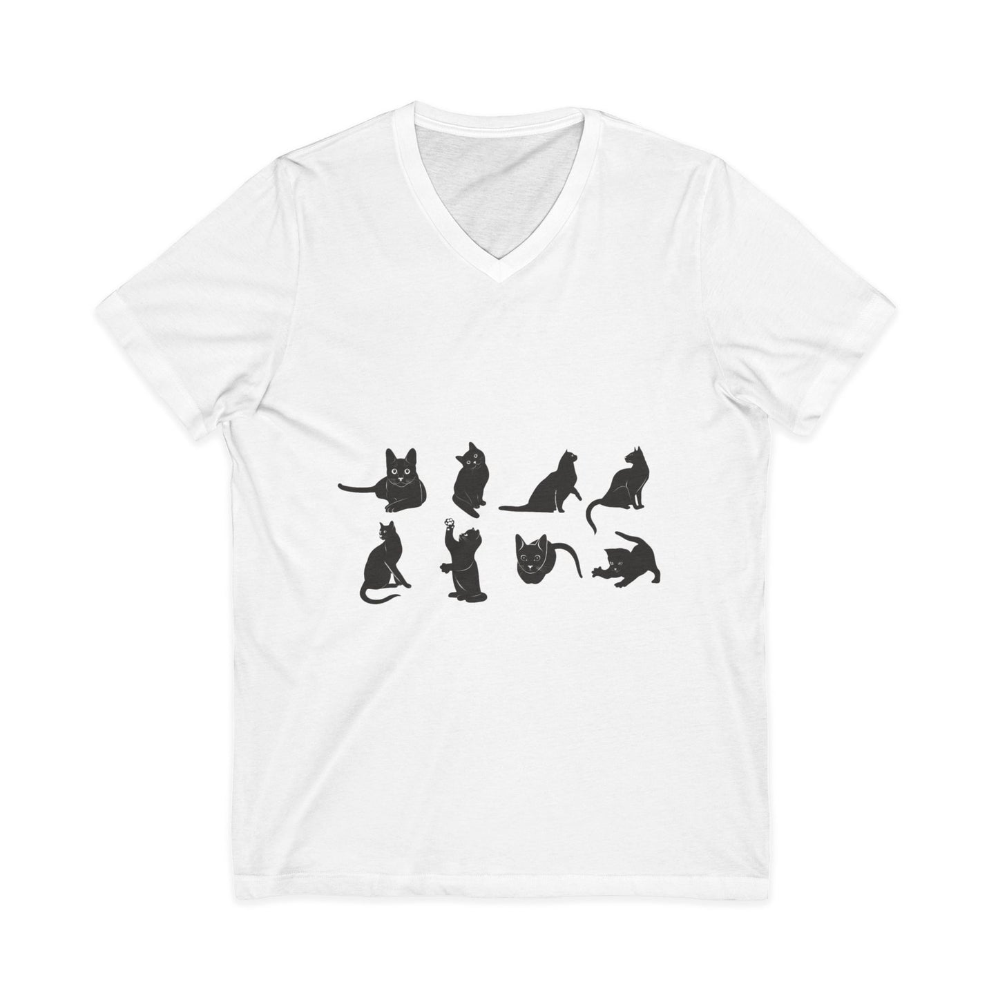 Cats Unisex Short Sleeve V-Neck Tee