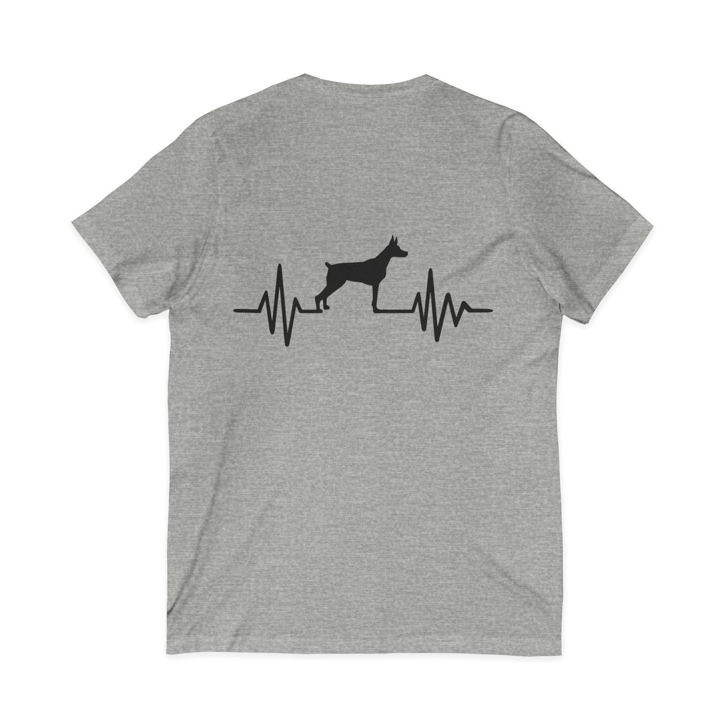 My Heart Beats For Dobermans Unisex Short Sleeve V-Neck Tee