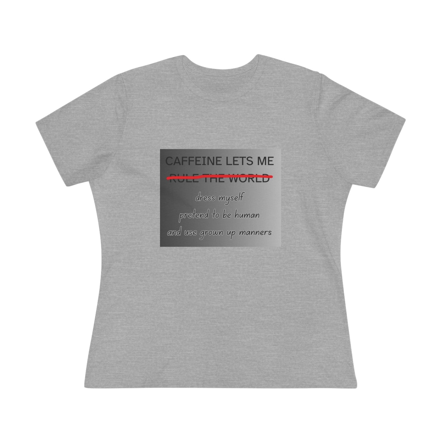 Caffeine Lets Me Women's Short Sleeve Crewneck Tee