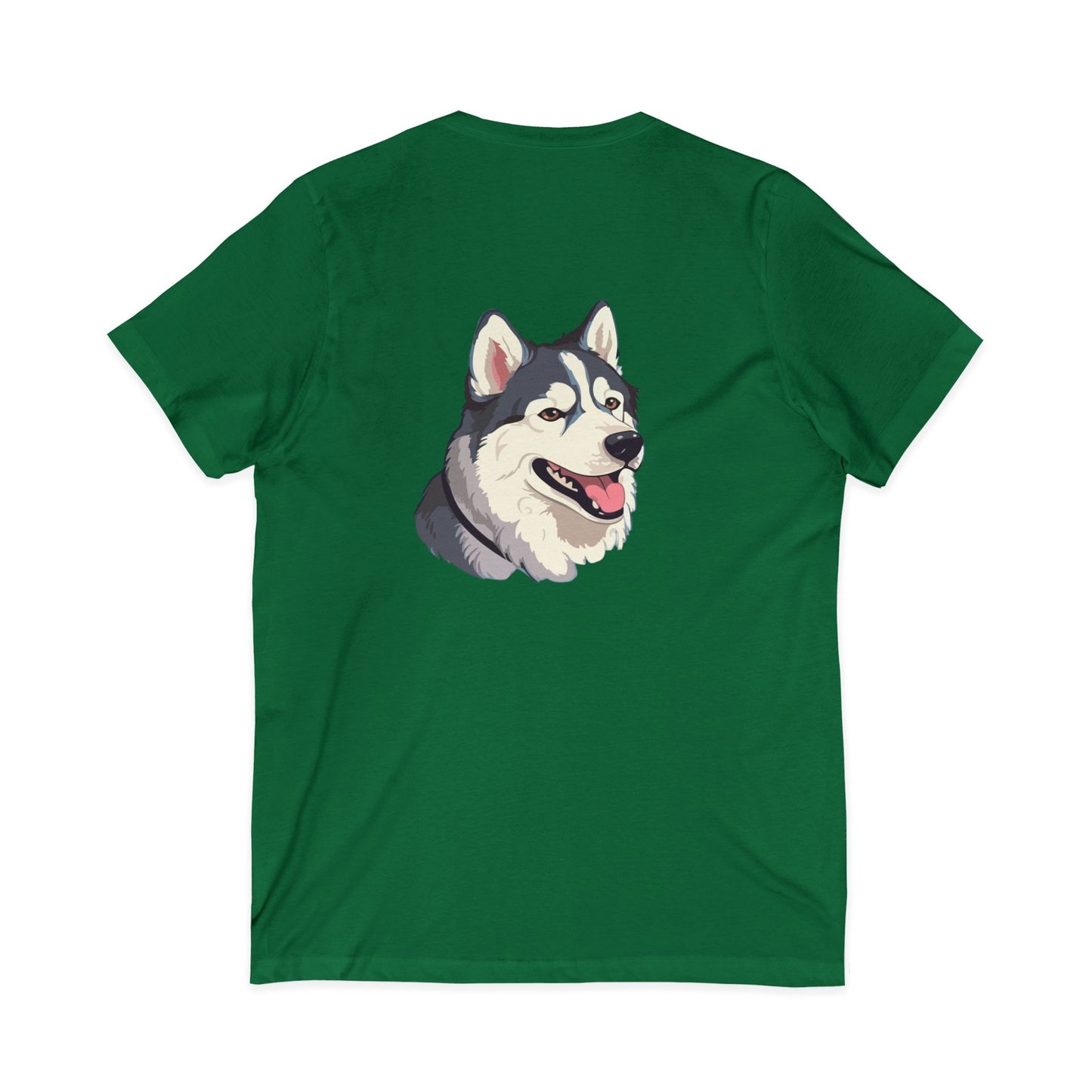 Malamute Head Unisex Short Sleeve V-Neck Tee