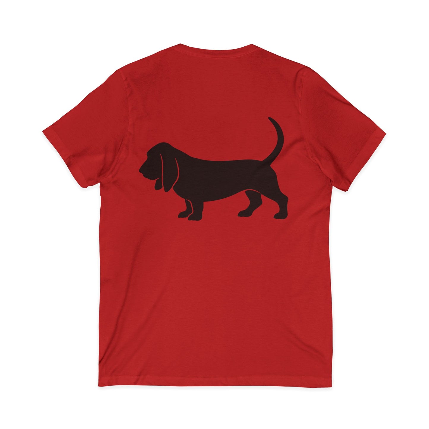 Basset Hound Silhouette Unisex Short Sleeve V-Neck Tee
