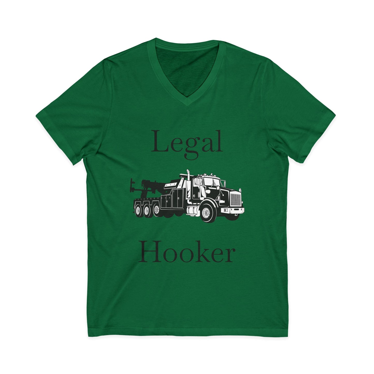Legal H**ker Heavy Tow Truck Unisex Short Sleeve V-Neck Tee