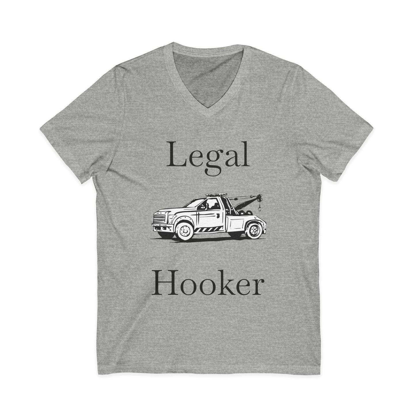 Legal H**ker Wheel Lift Tow Truck Unisex Short Sleeve V-Neck Tee