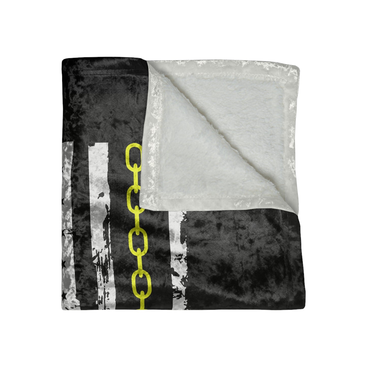 Thin Yellow Line Crushed Velvet Blanket