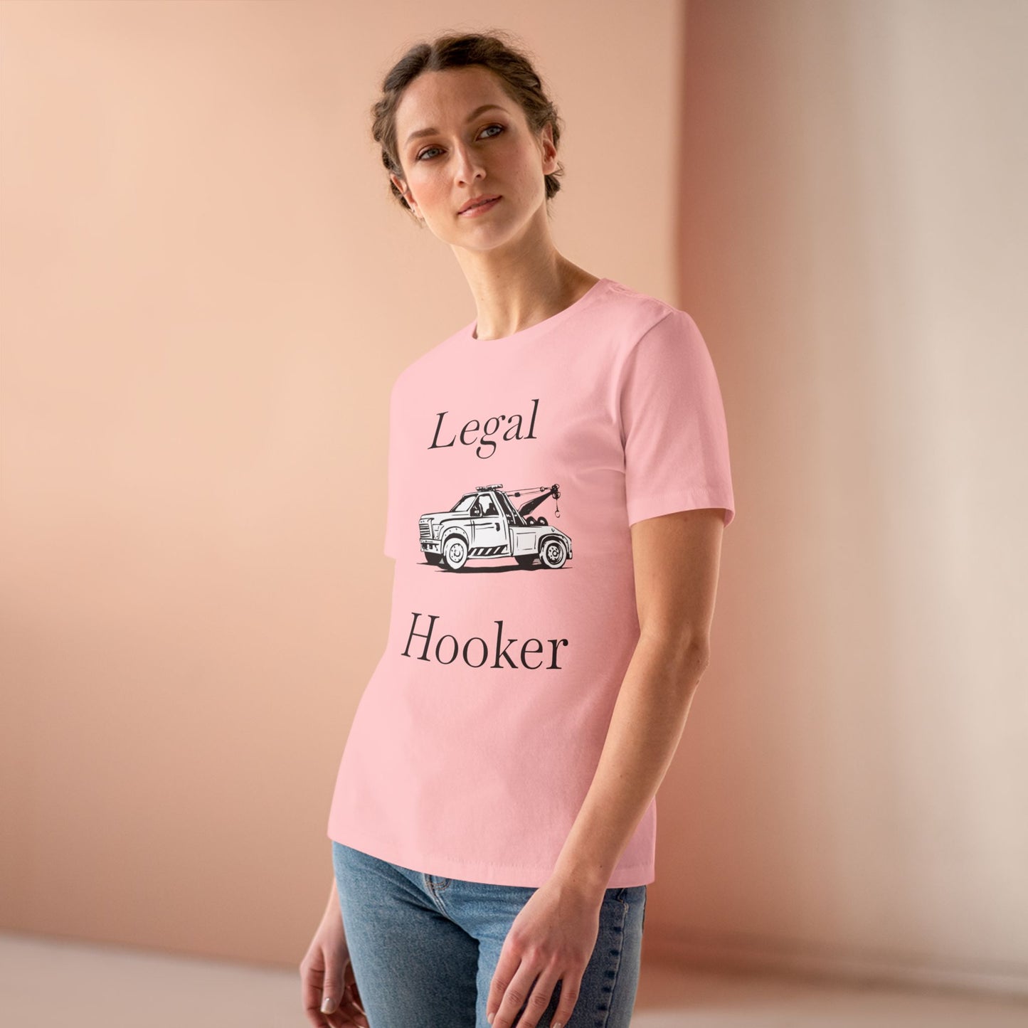 Legal H**ker Wheel Lift Tow Truck Women's Short Sleeve Crewneck Tee