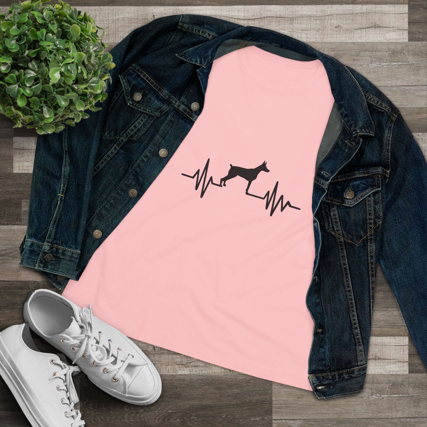 My Heart Beats For Dobermans Women's Short Sleeve Crewneck Tee