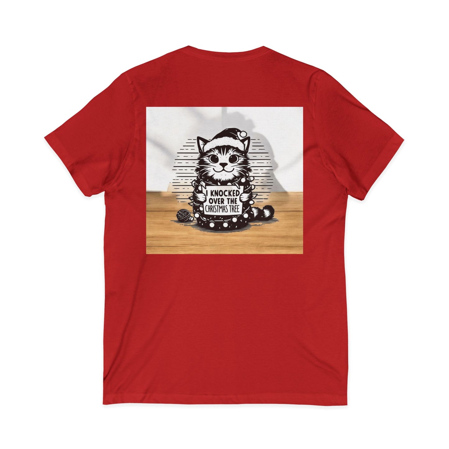 Naughty Cat Unisex Short Sleeve V-Neck Tee
