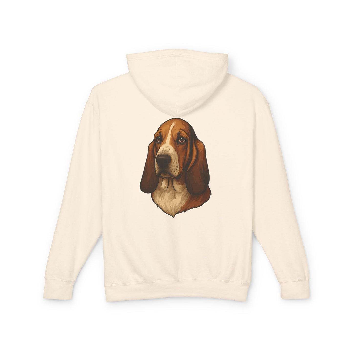 Basset Hound Head Unisex Lightweight Hoodie