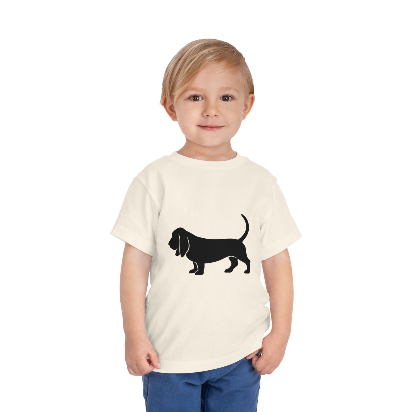 Basset Hound Silhouette Toddler Unisex Short Sleeve Crewneck Tee