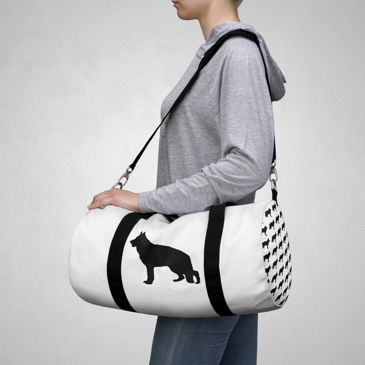 German Shepherd Silhouette Duffel Bag