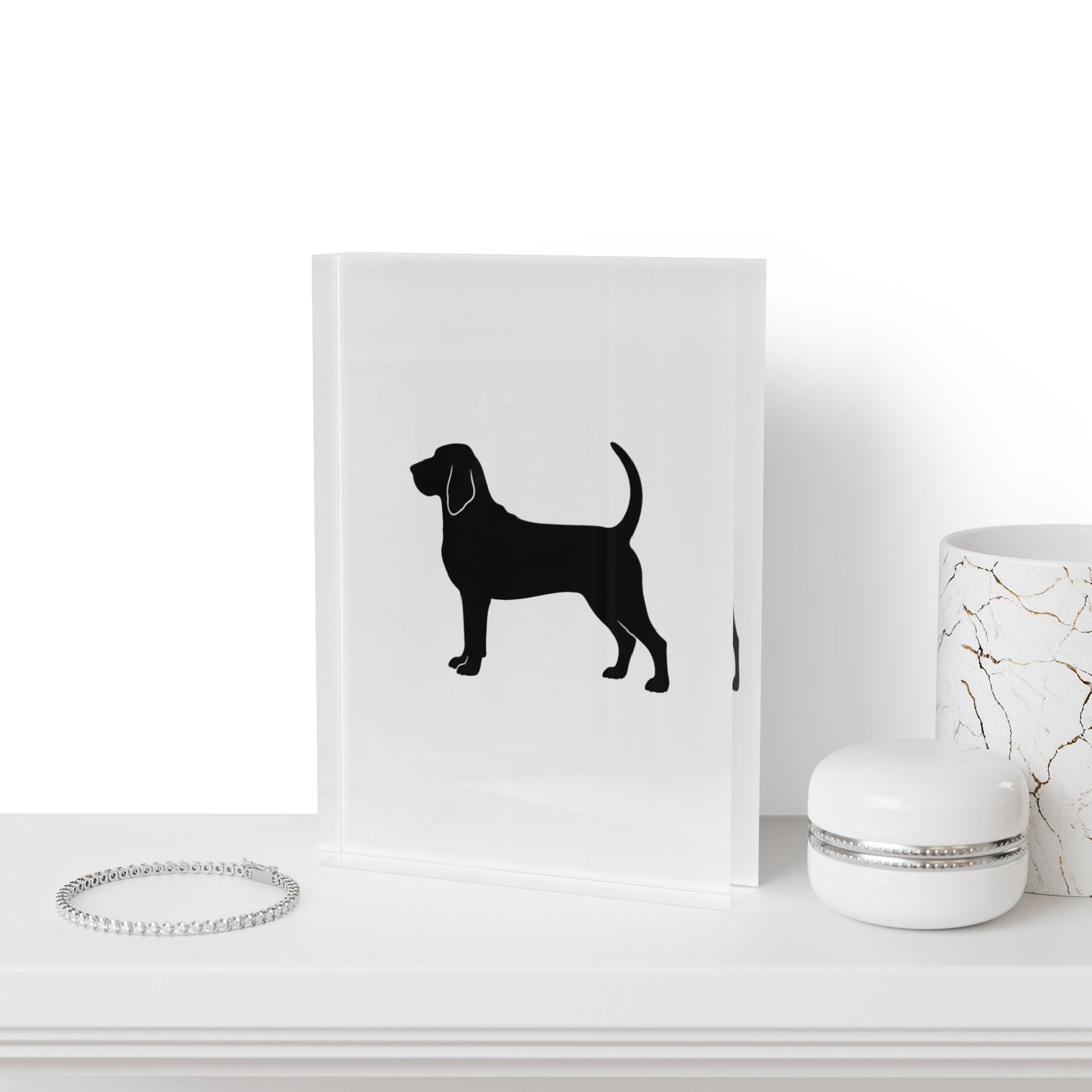 Bloodhound Silhouette Acrylic Photo Block