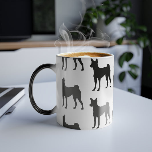 Basenji Silhouette Color Changing Mug