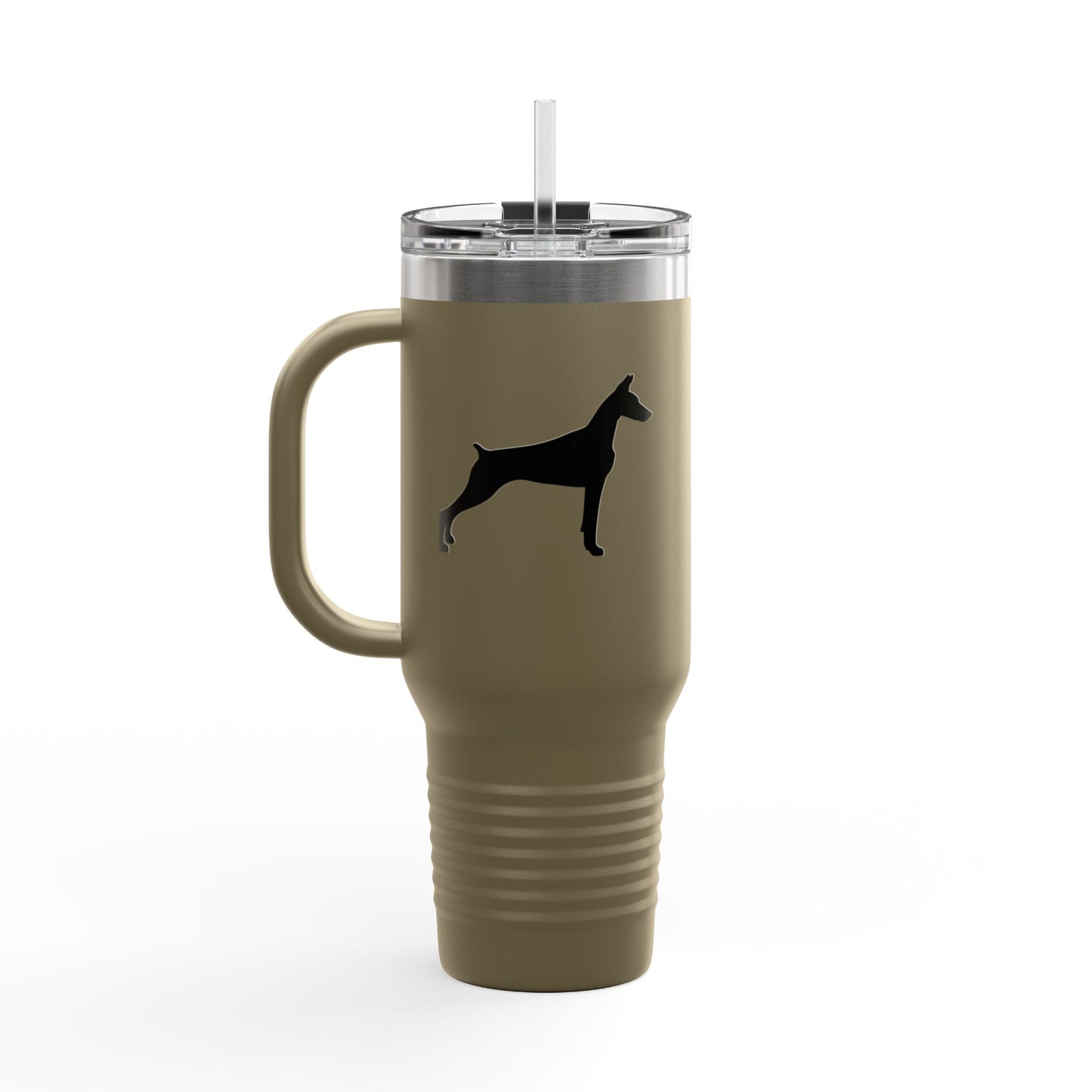 Doberman Silhouette Insulated Travel Mug