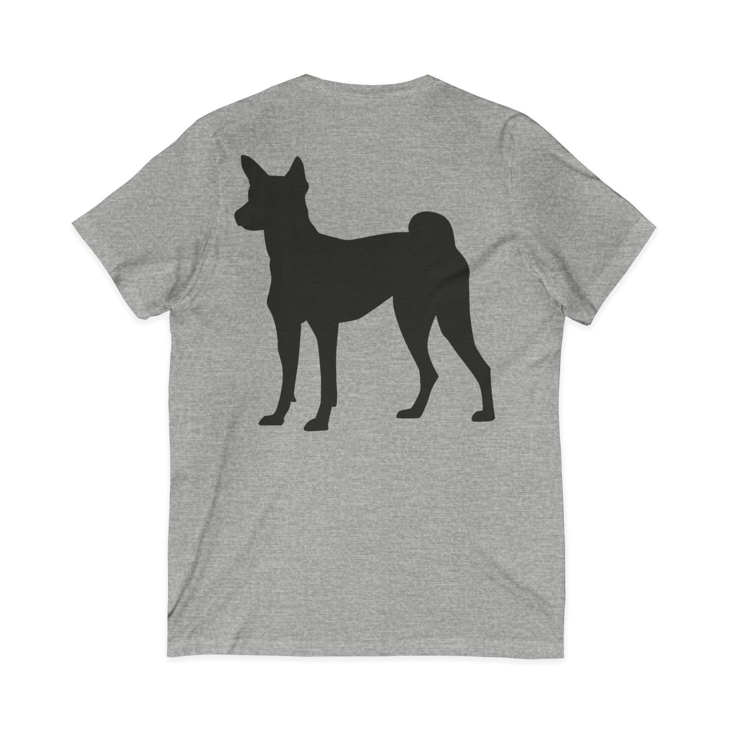 Basenji Silhouette Unisex Short Sleeve V-Neck Tee
