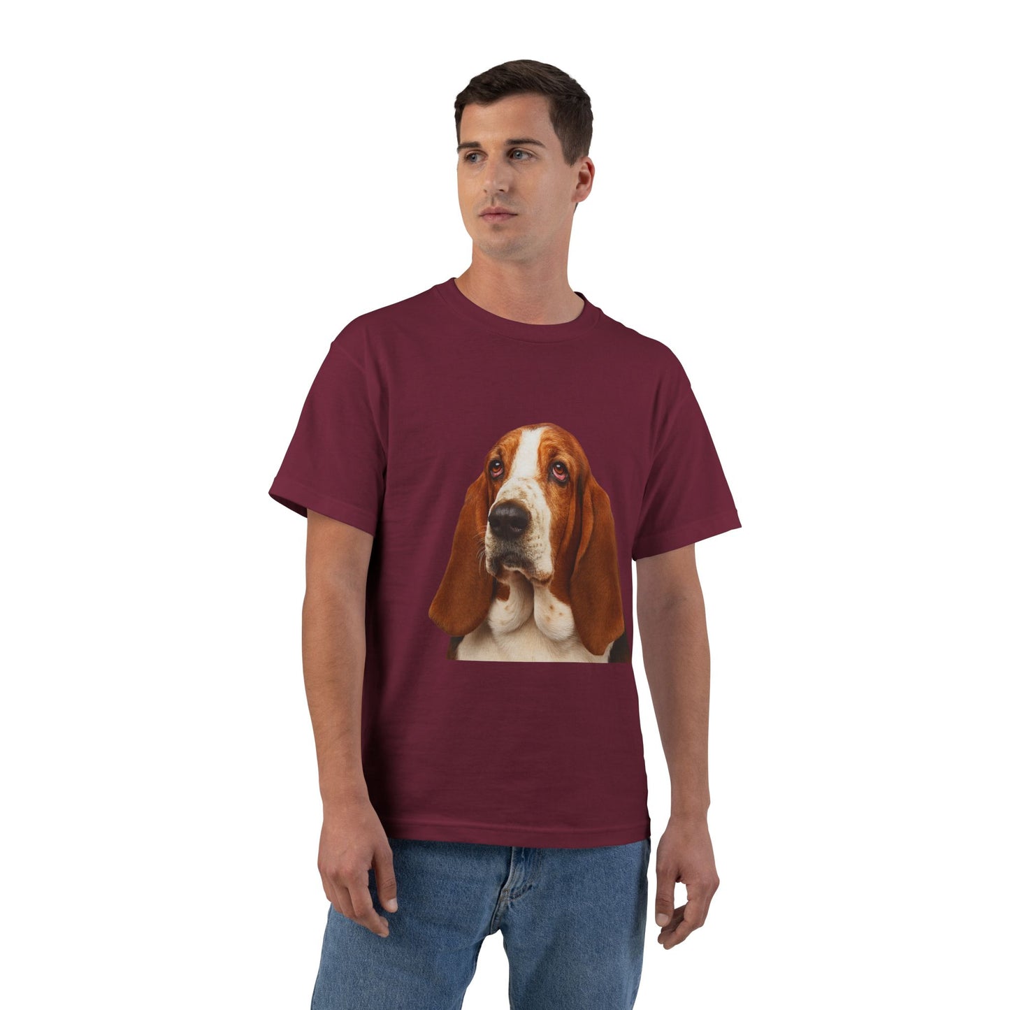 Basset Head Men's Short-Sleeve Crewneck Tee