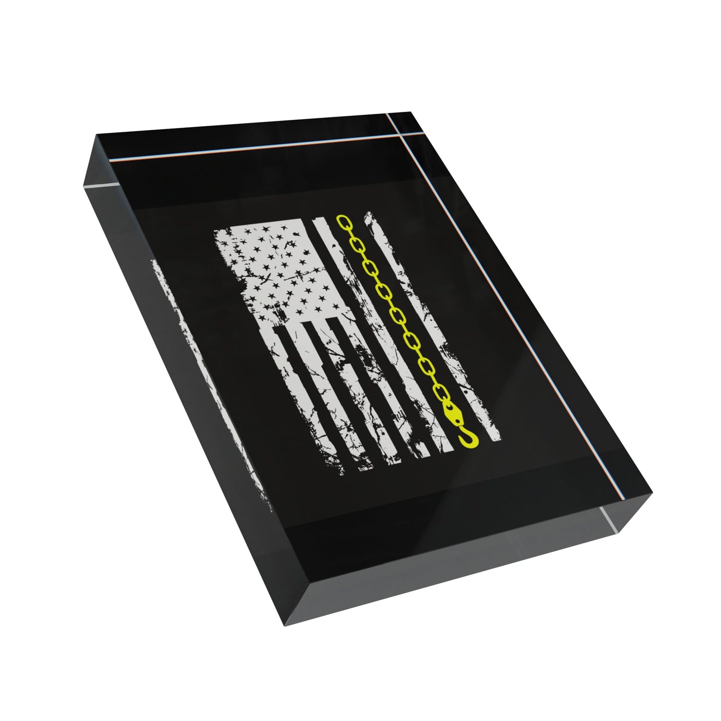 Thin Yellow Line Acrylic Photo Block