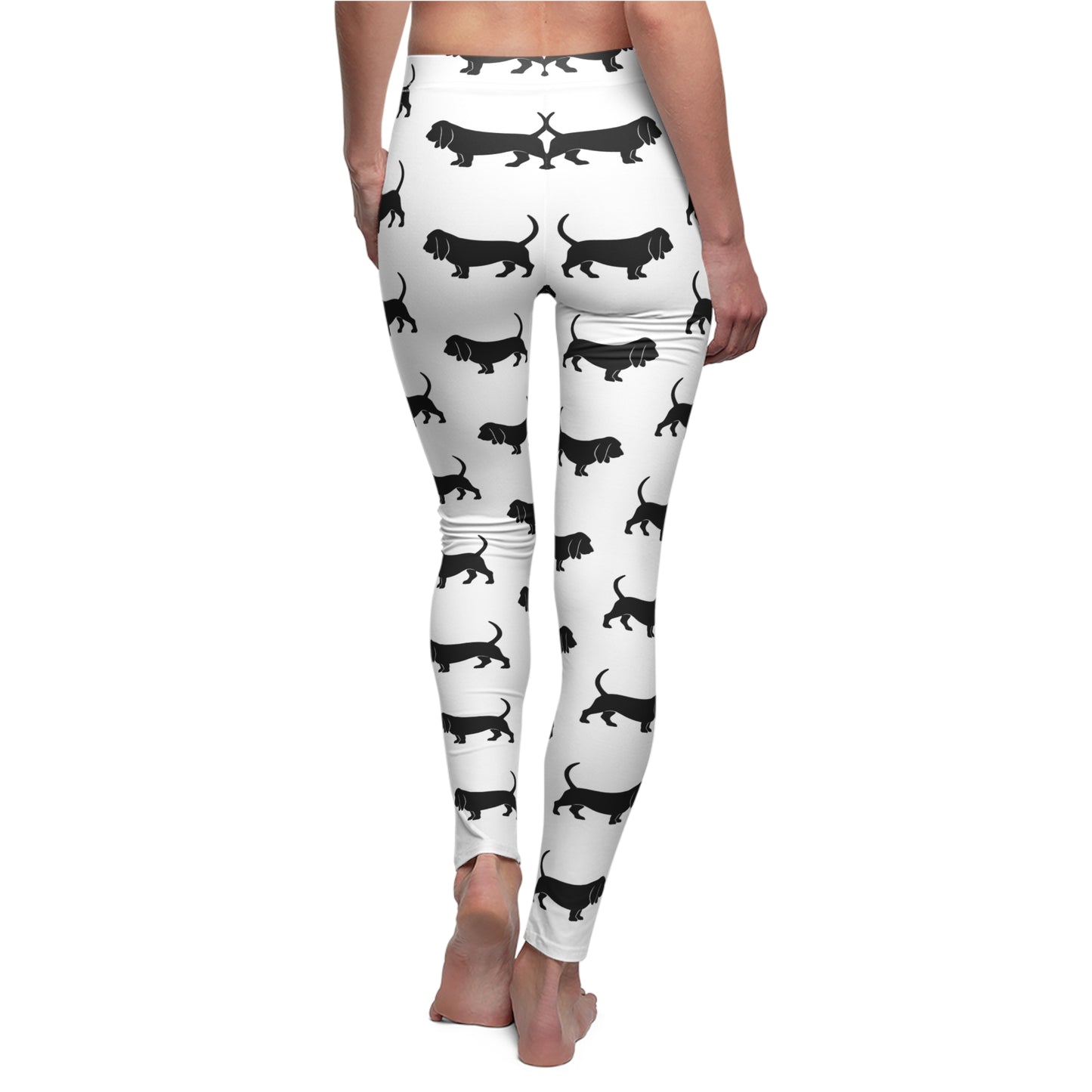 Basset Hound Silhouette Women's Ankle Leggings
