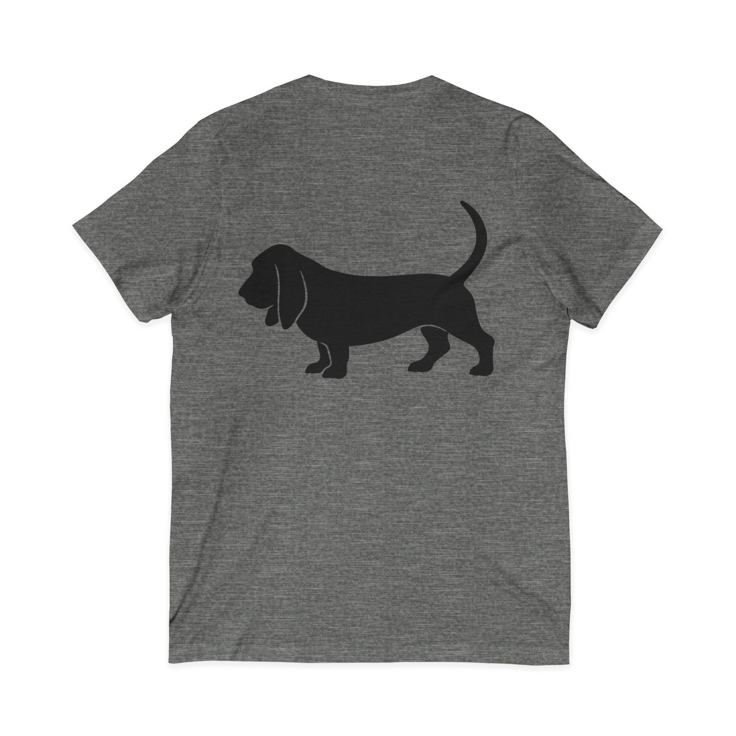Basset Hound Silhouette Unisex Short Sleeve V-Neck Tee