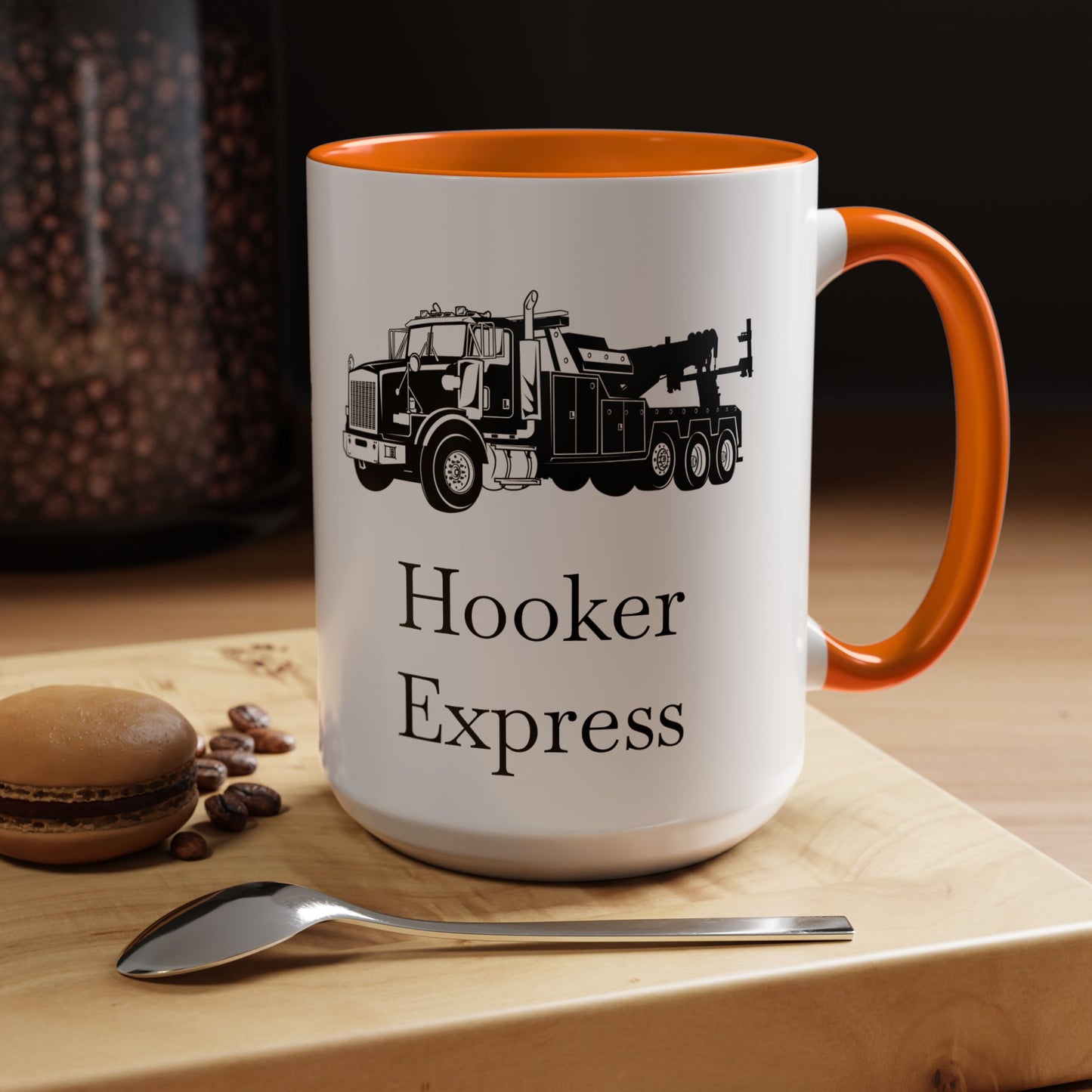 H**ker Express Heavy Tow Truck 2-Tone Coffee Mug