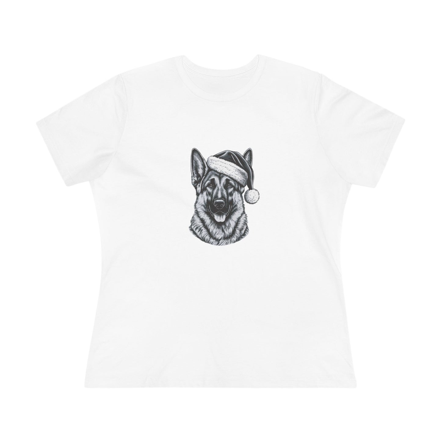 Santa Paws German Shepherd Women's Short Sleeve Crewneck Tee