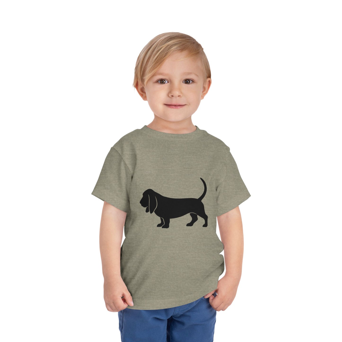Basset Hound Silhouette Toddler Unisex Short Sleeve Crewneck Tee