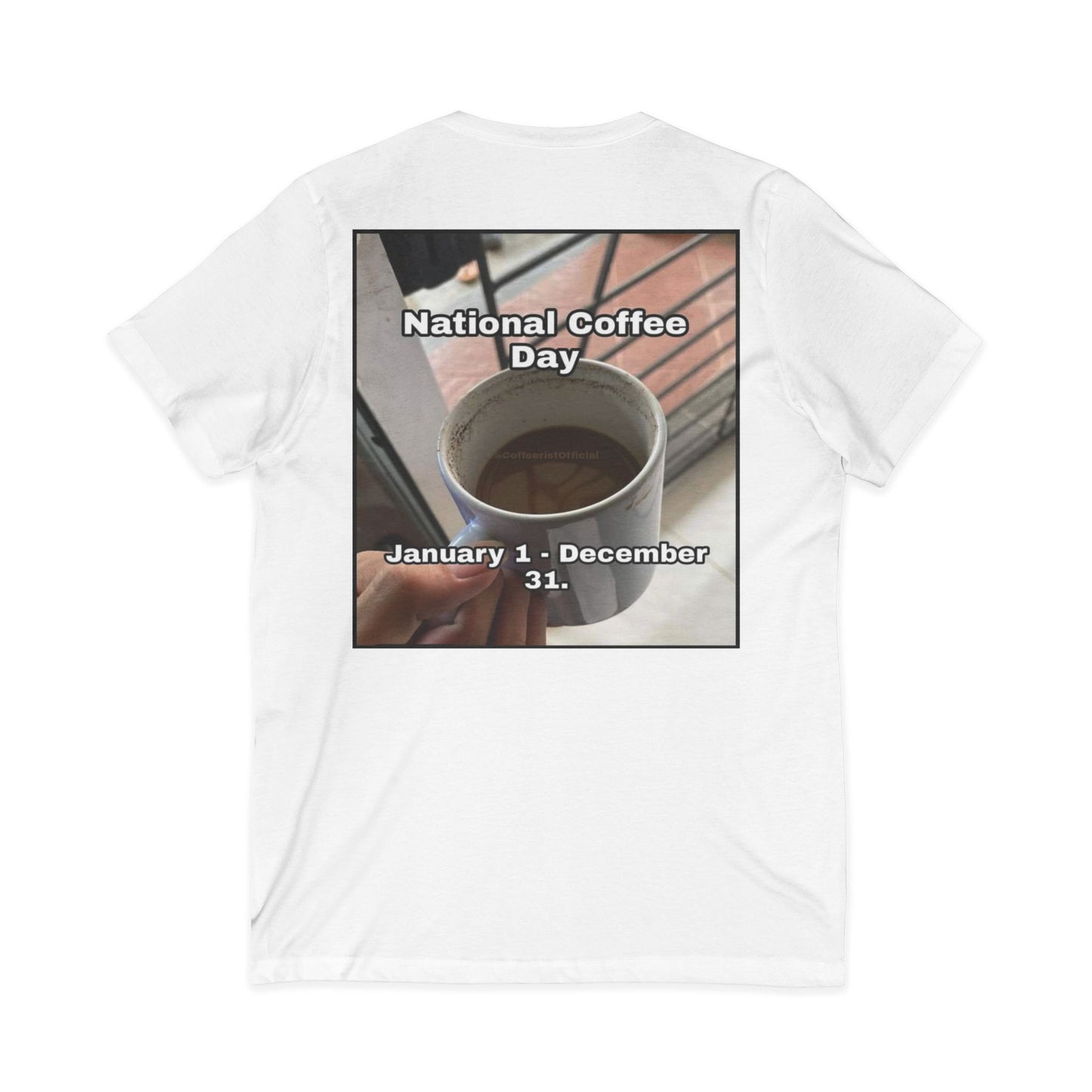 National Coffee Day Unisex Short Sleeve V-Neck Tee