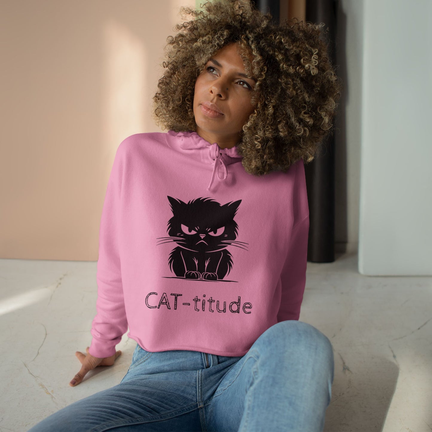 CAT-titude Women's Crop Hoodie