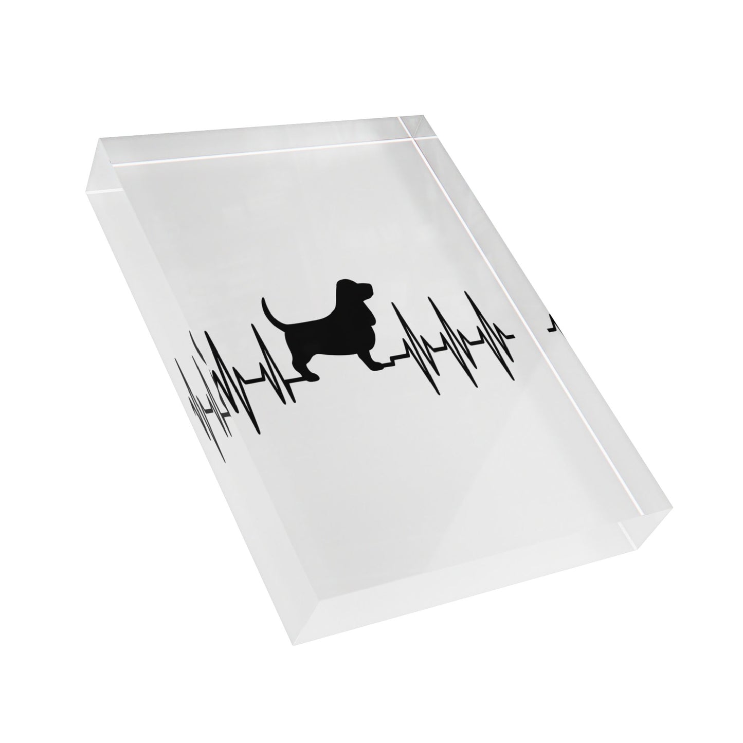 My Heart Beats For Basset Hounds Acrylic Photo Block
