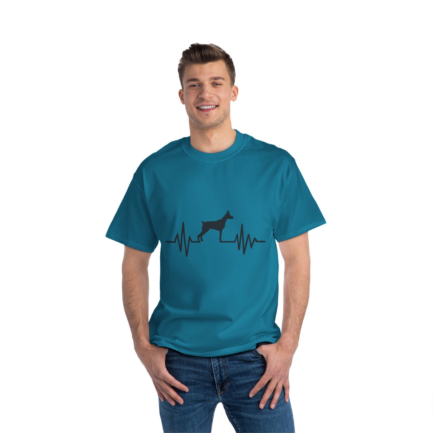 My Heart Beats For Dobermans Men's Short-Sleeve Crewneck Tee