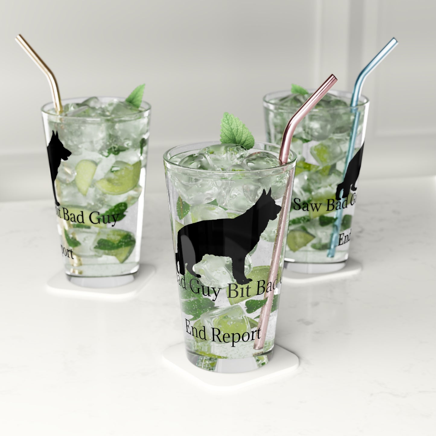 Bad Guy Drinking Glass