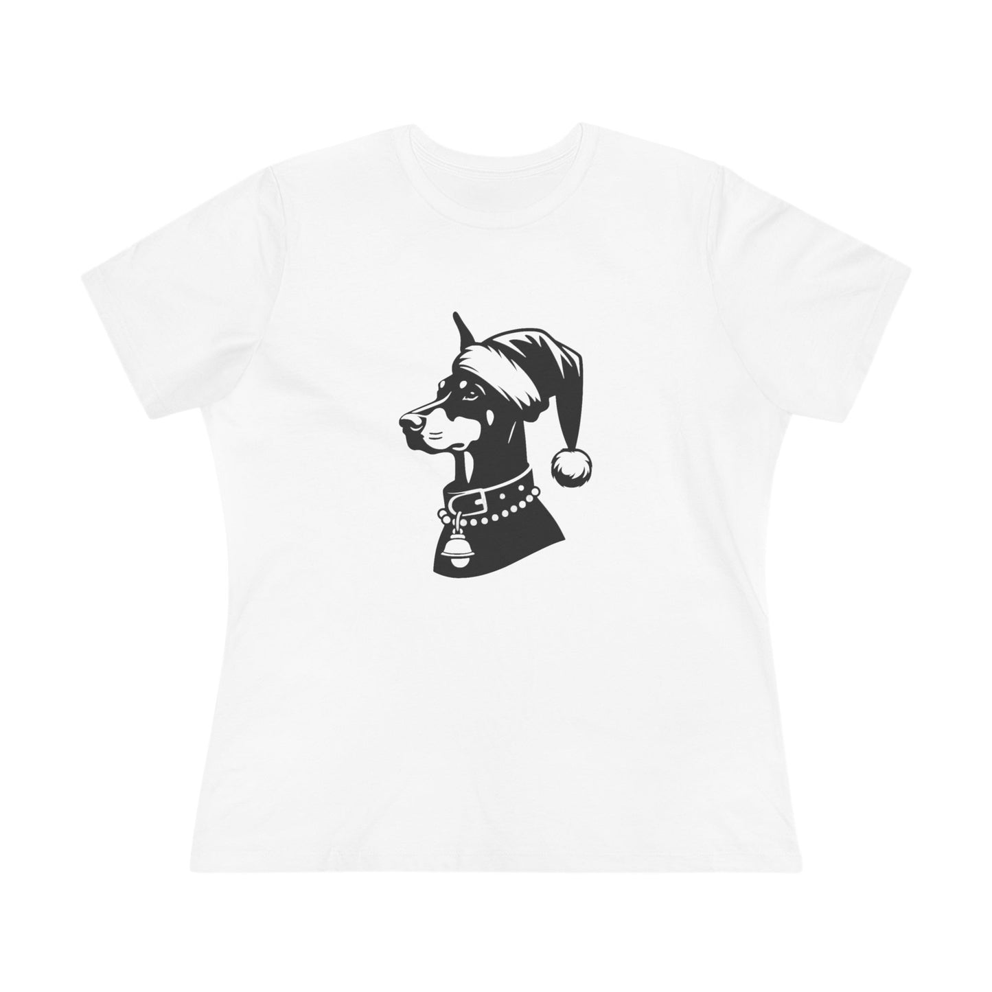 Santa Paws Doberman Women's Short Sleeve Crewneck Tee
