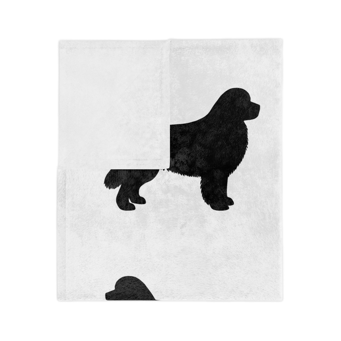 Newfie Silhouette Velveteen Microfiber Blanket