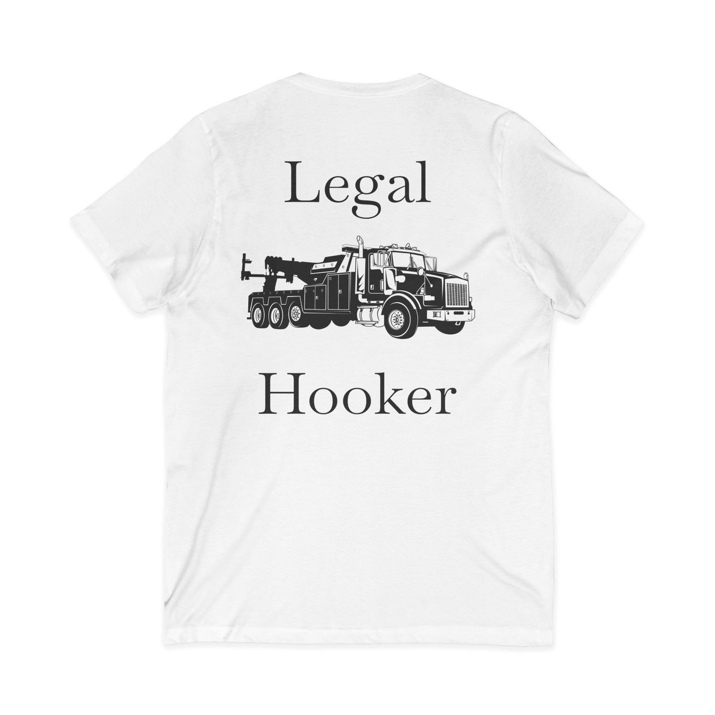 Legal H**ker Heavy Tow Truck Unisex Short Sleeve V-Neck Tee