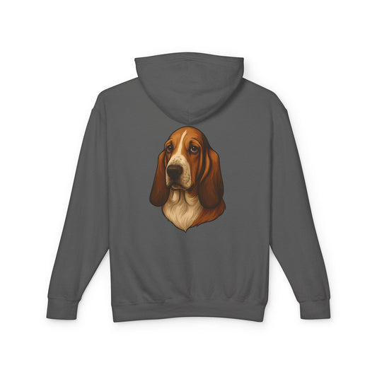 Basset Hound Head Unisex Lightweight Hoodie