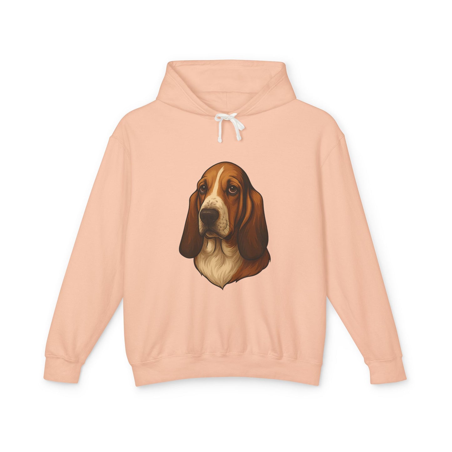 Basset Hound Head Unisex Lightweight Hoodie