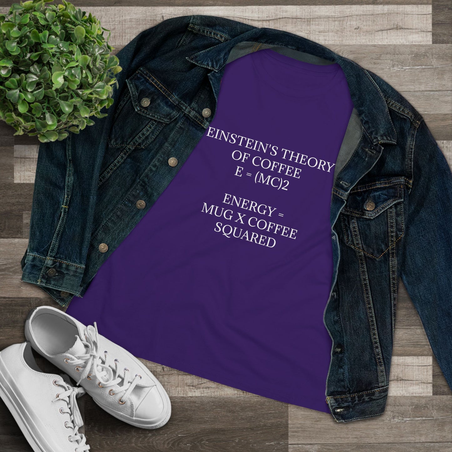 Einstein's Theory Of Coffee Women's Short Sleeve Crewneck Tee