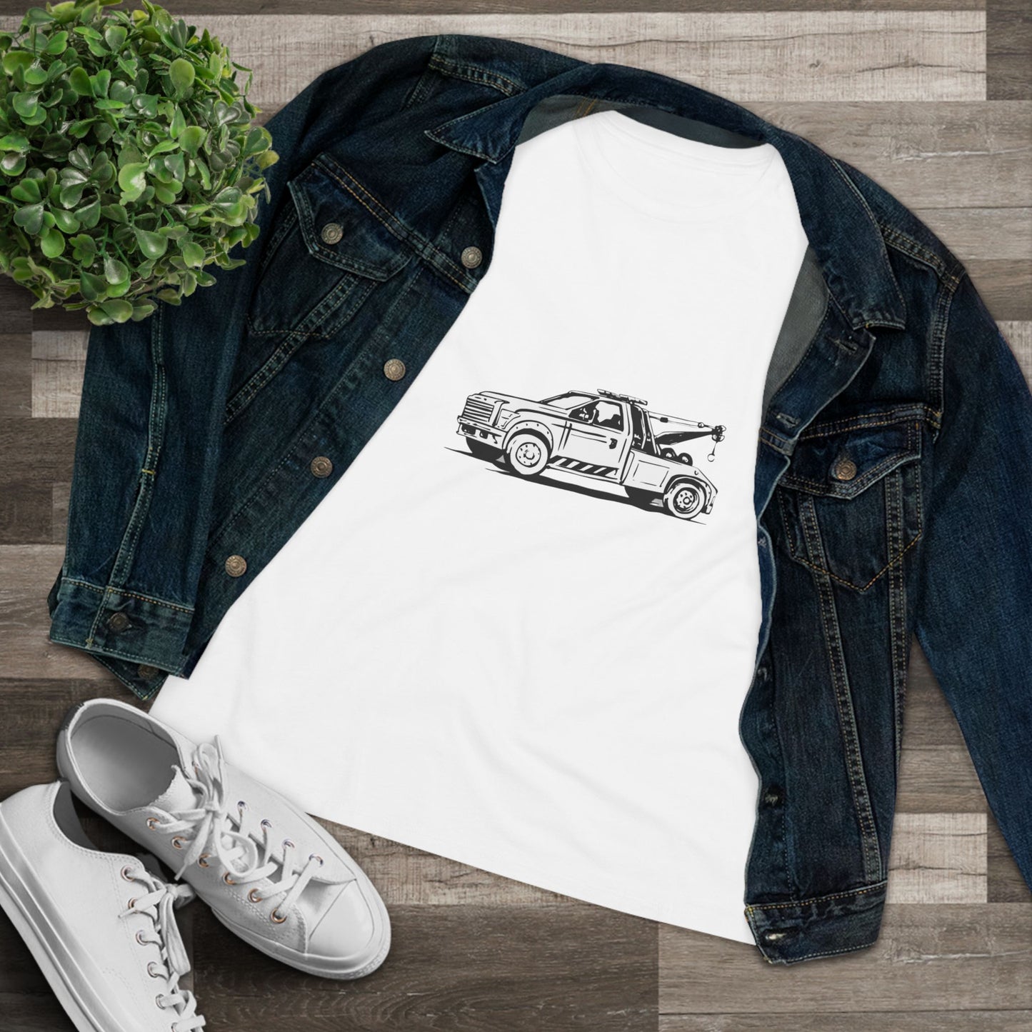 Wheel Lift Tow Truck Women's Short Sleeve Crewneck Tee