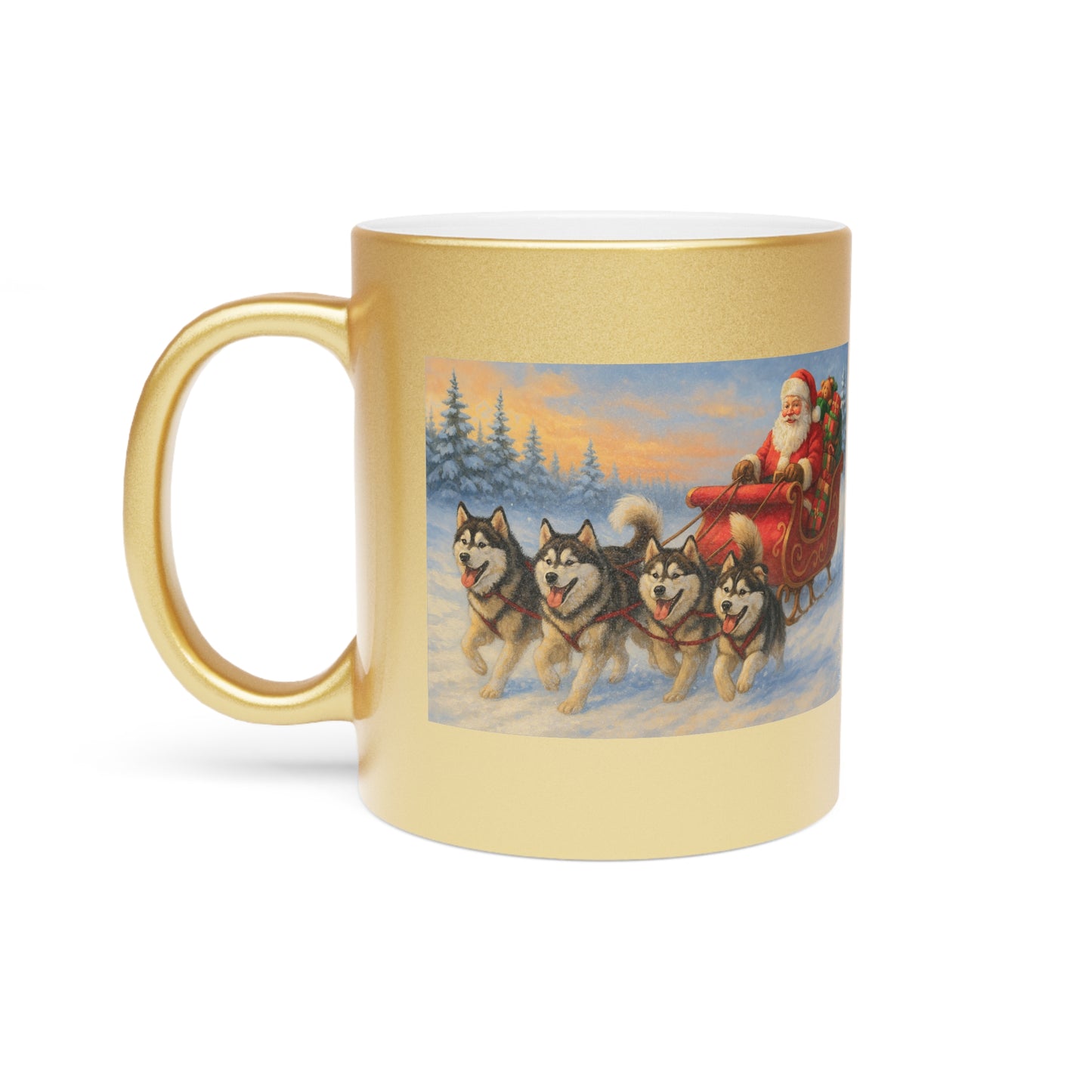 Dashing Through The Snow Metallic Coffee Mug